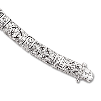 Vintage Design Rhodium-plated CZ Bracelet